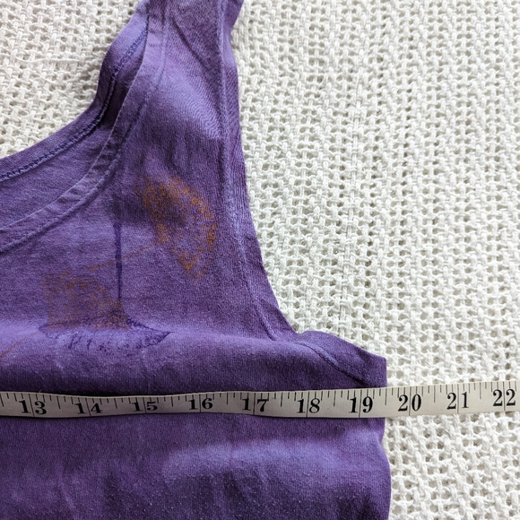 Organic Attire Women's Large Dress Purple Sleeveless Floral Midi Round Neck - Picture 5 of 7